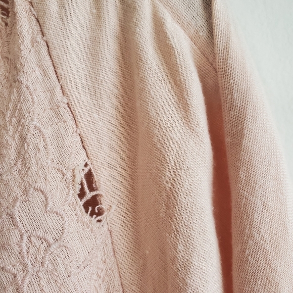 New Free People Cool Nights Crochet Conch Pink Cardigan Short Duster Kimono Sz S - Picture 16 of 16